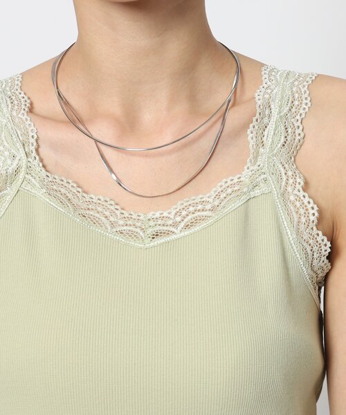 DRESKIP（ドレスキップ）の「◆大人の上品インナー　レース付きキャミソール（タンクトップ・レディース・黄緑系/ブラック/オフホワイト・03/02）」の15枚目の写真