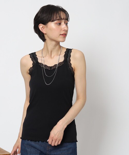 DRESKIP（ドレスキップ）の「◆大人の上品インナー　レース付きキャミソール（タンクトップ・レディース・黄緑系/ブラック/オフホワイト・03/02）」の18枚目の写真