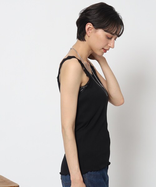 DRESKIP（ドレスキップ）の「◆大人の上品インナー　レース付きキャミソール（タンクトップ・レディース・黄緑系/ブラック/オフホワイト・03/02）」の19枚目の写真