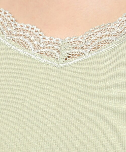 DRESKIP（ドレスキップ）の「◆大人の上品インナー　レース付きキャミソール（タンクトップ・レディース・黄緑系/ブラック/オフホワイト・03/02）」の22枚目の写真