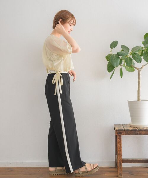 RETRO GIRL(レトロガール)の「2wayドロストショートSH(シャツ/ブラウス・レディース・グリーン/ブラウン/ブラック/ナチュラル・FREE)」の7枚目の写真