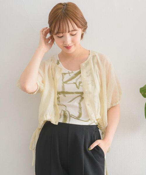 RETRO GIRL(レトロガール)の「2wayドロストショートSH(シャツ/ブラウス・レディース・グリーン/ブラウン/ブラック/ナチュラル・FREE)」の9枚目の写真