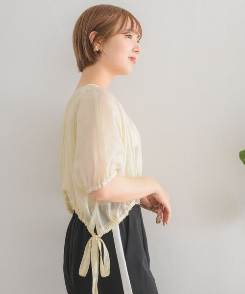 RETRO GIRL(レトロガール)の「2wayドロストショートSH(シャツ/ブラウス・レディース・グリーン/ブラウン/ブラック/ナチュラル・FREE)」の10枚目の写真
