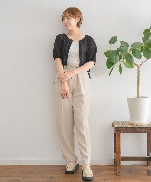 RETRO GIRL(レトロガール)の「2wayドロストショートSH(シャツ/ブラウス・レディース・グリーン/ブラウン/ブラック/ナチュラル・FREE)」の12枚目の写真