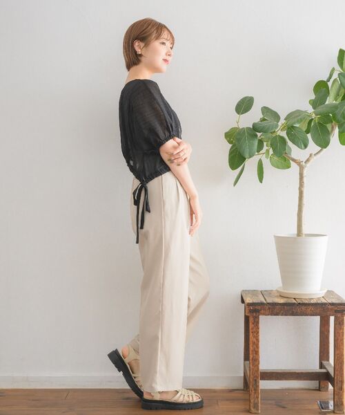 RETRO GIRL(レトロガール)の「2wayドロストショートSH(シャツ/ブラウス・レディース・グリーン/ブラウン/ブラック/ナチュラル・FREE)」の13枚目の写真