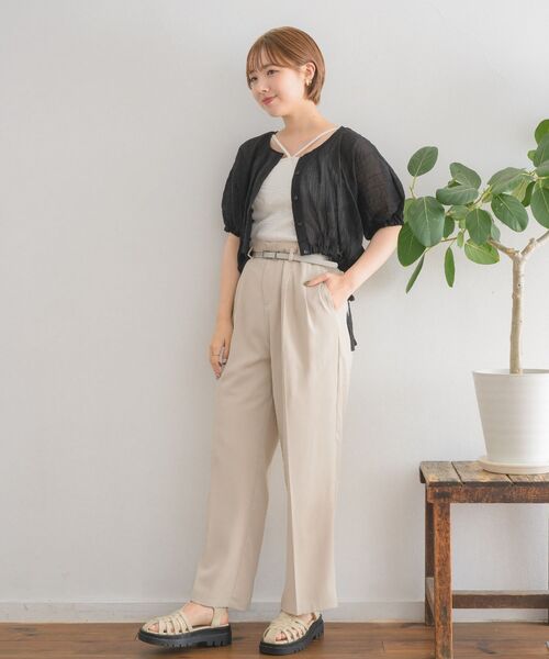 RETRO GIRL(レトロガール)の「2wayドロストショートSH(シャツ/ブラウス・レディース・グリーン/ブラウン/ブラック/ナチュラル・FREE)」の14枚目の写真
