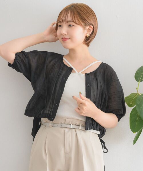RETRO GIRL(レトロガール)の「2wayドロストショートSH(シャツ/ブラウス・レディース・グリーン/ブラウン/ブラック/ナチュラル・FREE)」の16枚目の写真