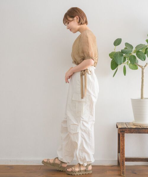 RETRO GIRL(レトロガール)の「2wayドロストショートSH(シャツ/ブラウス・レディース・グリーン/ブラウン/ブラック/ナチュラル・FREE)」の21枚目の写真