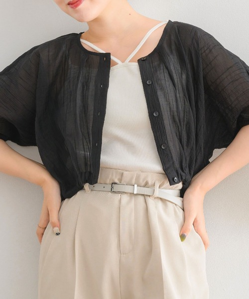 RETRO GIRL(レトロガール)の「2wayドロストショートSH(シャツ/ブラウス・レディース・グリーン/ブラウン/ブラック/ナチュラル・FREE)」の3枚目の写真