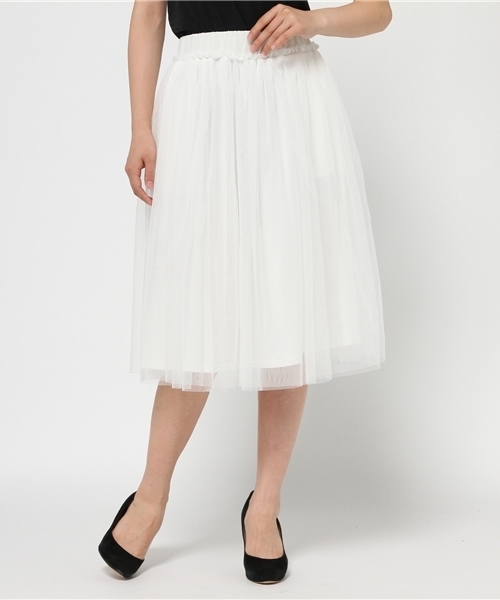 mystic（ミスティック）の「チュールスカート（スカート・レディース・ネイビー/ブラック/オフホワイト・ﾌﾘ-）」の2枚目の写真