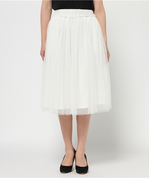 mystic（ミスティック）の「チュールスカート（スカート・レディース・ネイビー/ブラック/オフホワイト・ﾌﾘ-）」の4枚目の写真