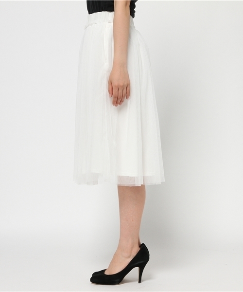 mystic（ミスティック）の「チュールスカート（スカート・レディース・ネイビー/ブラック/オフホワイト・ﾌﾘ-）」の5枚目の写真