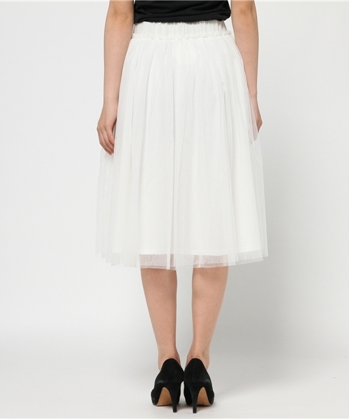 mystic（ミスティック）の「チュールスカート（スカート・レディース・ネイビー/ブラック/オフホワイト・ﾌﾘ-）」の6枚目の写真