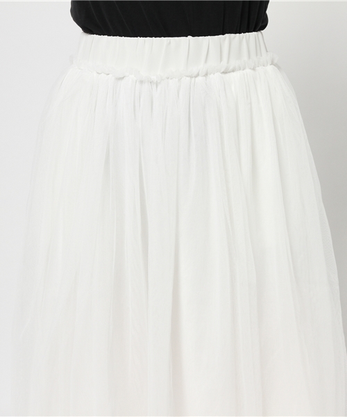 mystic（ミスティック）の「チュールスカート（スカート・レディース・ネイビー/ブラック/オフホワイト・ﾌﾘ-）」の7枚目の写真