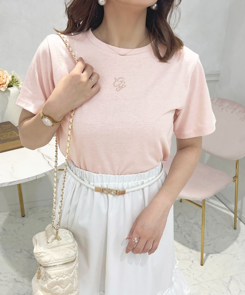 apres jour(アプレジュール)の「ラインストーンロゴTシャツ【ZOZOTOWN限定アイテム】(Tシャツ/カットソー・レディース・ライトブルー/オフホワイト/ライトピンク・フリー/X-LARGE)」の22枚目の写真