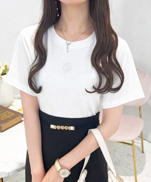 apres jour(アプレジュール)の「ラインストーンロゴTシャツ【ZOZOTOWN限定アイテム】(Tシャツ/カットソー・レディース・ライトブルー/オフホワイト/ライトピンク・フリー/X-LARGE)」の9枚目の写真