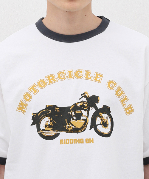 B.C STOCK（ベーセーストック）の「リンガーTシャツ bike（Tシャツ/カットソー・メンズ・ホワイト系その他/ホワイト×ホワイト・MEDIUM/LARGE）」の9枚目の写真