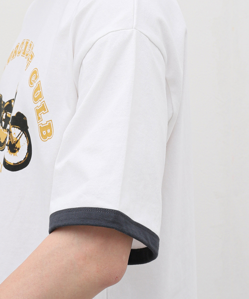 B.C STOCK（ベーセーストック）の「リンガーTシャツ bike（Tシャツ/カットソー・メンズ・ホワイト系その他/ホワイト×ホワイト・MEDIUM/LARGE）」の12枚目の写真