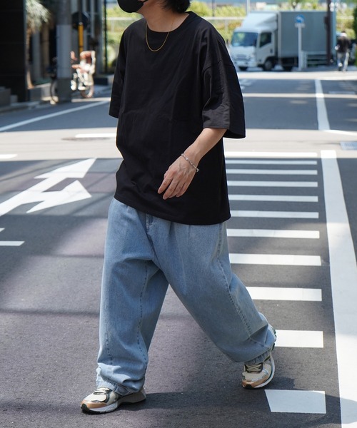 Aim For（エイムフォー）の「ベーシック / ピグメント加工 オーバーサイズブランクTシャツ ユニセックス （Tシャツ/カットソー・メンズ・ホワイト/チャコールグレー/ブラック・L/M）」の4枚目の写真