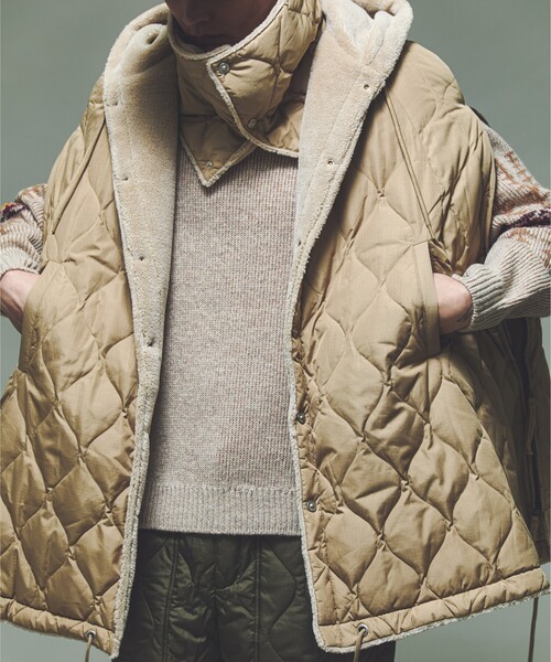 TAION ダウンジャケット ダウンケープ ダウン ポンチョ TAION / タイオン】MILITARY RIVERSIBLE DOWN CAPE【U0NISEX