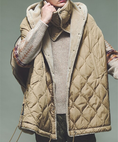 TAION / タイオン】MILITARY RIVERSIBLE DOWN CAPE【U0NISEX