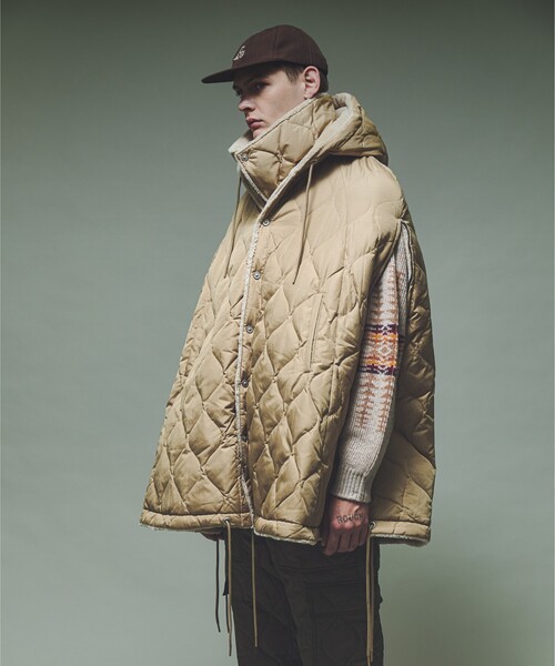 TAION / タイオン】MILITARY RIVERSIBLE DOWN CAPE【U0NISEX