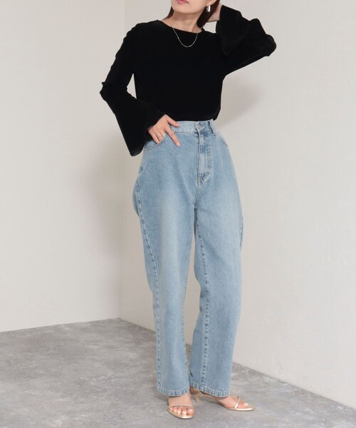 fredy emue（フレディエミュ）の「ベロア袖フレアープルオーバー（Tシャツ/カットソー・レディース・オフホワイト/グレー/ブラック・38）」の8枚目の写真