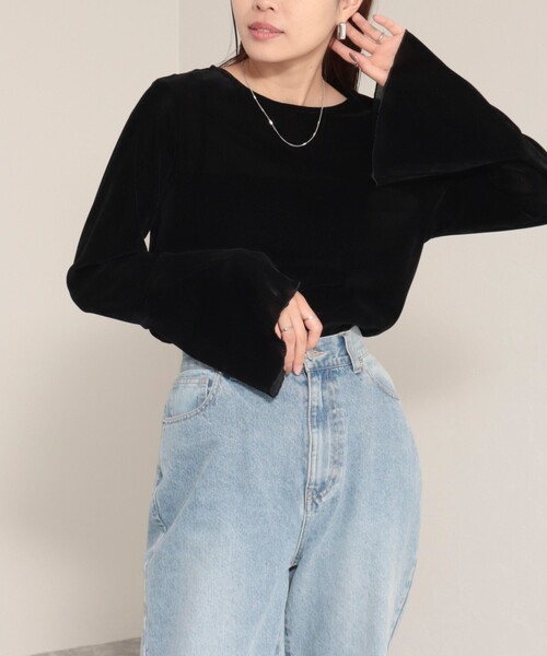 fredy emue（フレディエミュ）の「ベロア袖フレアープルオーバー（Tシャツ/カットソー・レディース・オフホワイト/グレー/ブラック・38）」の10枚目の写真