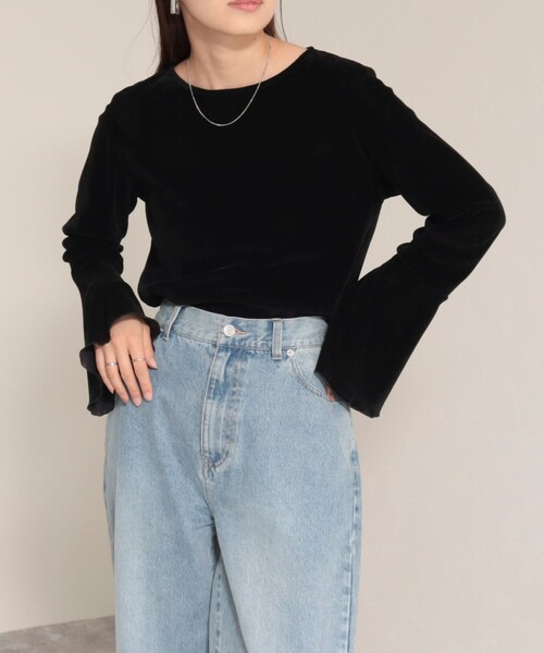 fredy emue（フレディエミュ）の「ベロア袖フレアープルオーバー（Tシャツ/カットソー・レディース・オフホワイト/グレー/ブラック・38）」の11枚目の写真