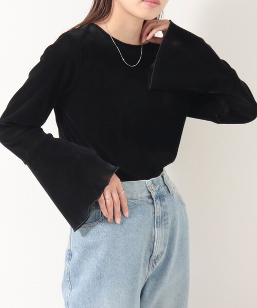 fredy emue（フレディエミュ）の「ベロア袖フレアープルオーバー（Tシャツ/カットソー・レディース・オフホワイト/グレー/ブラック・38）」の15枚目の写真