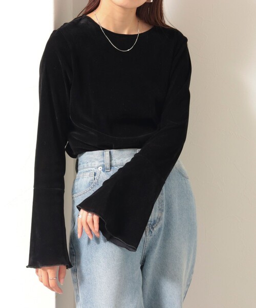 fredy emue（フレディエミュ）の「ベロア袖フレアープルオーバー（Tシャツ/カットソー・レディース・オフホワイト/グレー/ブラック・38）」の16枚目の写真