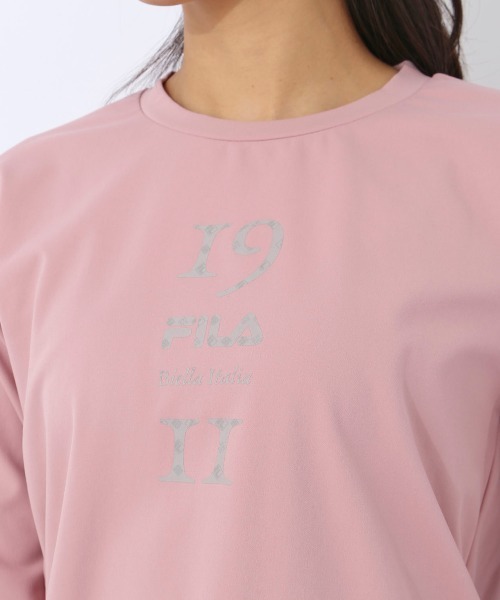 FILA(フィラ)の「【FILA:フィラ】レディーストリコット長袖Tシャツ(Tシャツ/カットソー・レディース・ダークブルー/ブラック/ピンク・MEDIUM/X-LARGE/LARGE)」の8枚目の写真