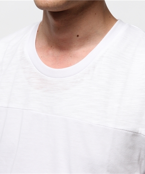 VENCEEXCHANGE(ヴァンスエクスチェンジ)の「異素材切替Tシャツ (Tシャツ/カットソー・メンズ・オフホワイト/オリーブ/ネイビー・MEDIUM/LARGE)」の7枚目の写真