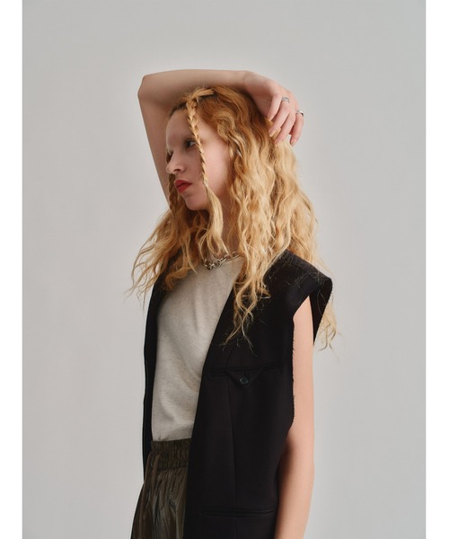セール】【led.tokyo】FRONT ZIP OVER VEST（ベスト）｜led