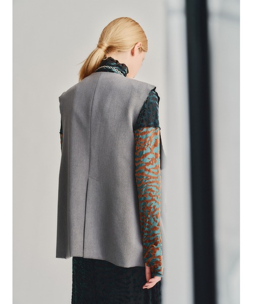 led.tokyo（レッドトウキョウ）の「【led.tokyo】FRONT ZIP OVER VEST（ベスト・レディース・グレー/ブラック・FREE）」の13枚目の写真