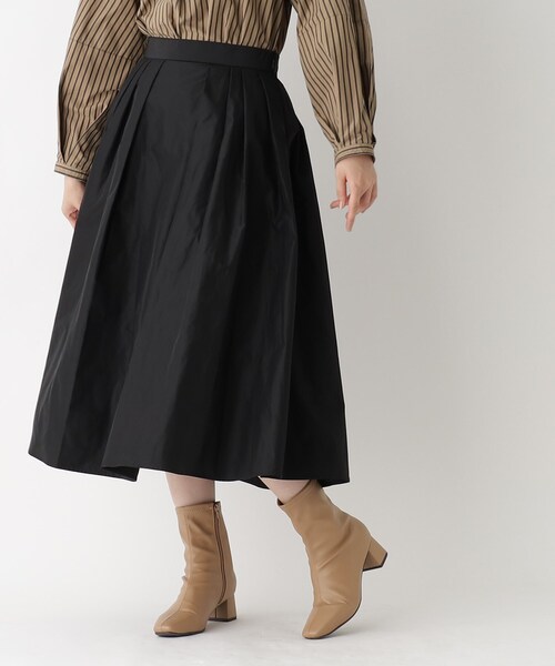 OPAQUE.CLIP（オペークドットクリップ）の「◆メモリータフタ タックフレアスカート【洗濯機洗い可】（スカート・レディース・ブラウン系その他/ピンク系/ブラック・38/42/36/40）」の8枚目の写真