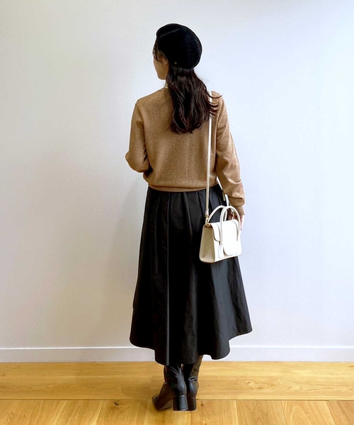 OPAQUE.CLIP（オペークドットクリップ）の「◆メモリータフタ タックフレアスカート【洗濯機洗い可】（スカート・レディース・ブラウン系その他/ピンク系/ブラック・38/42/36/40）」の11枚目の写真