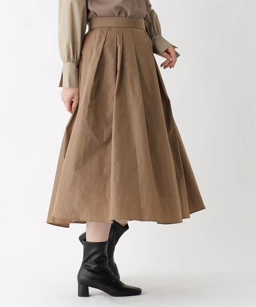 OPAQUE.CLIP（オペークドットクリップ）の「◆メモリータフタ タックフレアスカート【洗濯機洗い可】（スカート・レディース・ブラウン系その他/ピンク系/ブラック・38/42/36/40）」の16枚目の写真