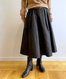 OPAQUE.CLIP | メモリータフタ タックフレアスカート【洗濯機洗い可】(スカート)