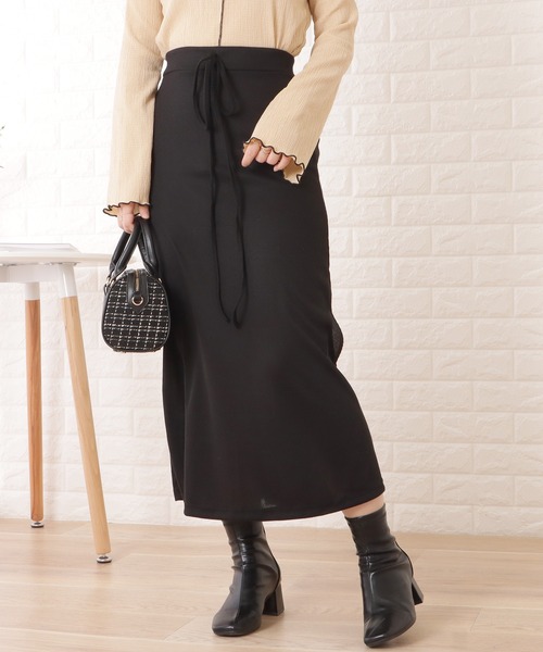 Lace Ladies(レースレディース)の「ロングリブニットイージースカート(スカート・レディース・グレー/ネイビー/グリーン/ブラック・XL/M)」の5枚目の写真