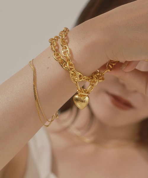 CIAOPANIC（チャオパニック）の「【WEB限定】【Keyon/キーオン】ボリュームハートネックレス / plump heart chain necklace（ネックレス・レディース・ゴールド/シルバー・FREE）」の4枚目の写真