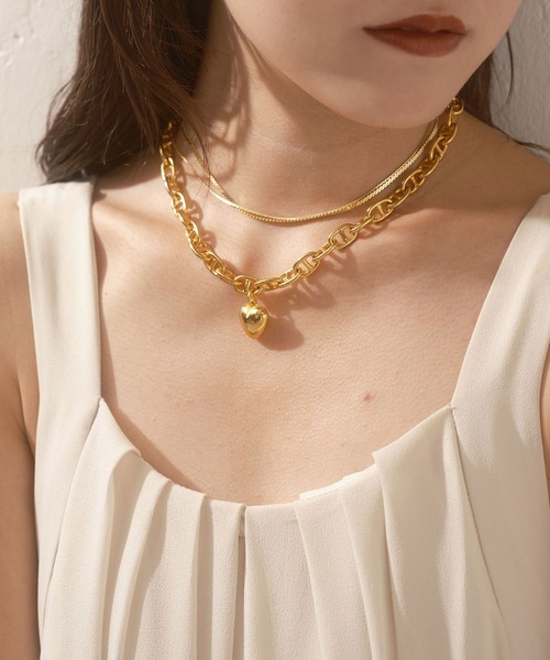 CIAOPANIC（チャオパニック）の「【WEB限定】【Keyon/キーオン】ボリュームハートネックレス / plump heart chain necklace（ネックレス・レディース・ゴールド/シルバー・FREE）」の8枚目の写真