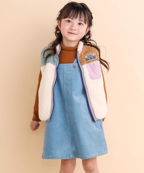 Noeil aime BeBe（ノイユエイムベベ）の「ボア配色切り替えベスト(90~130cm)（ベスト・キッズ・ベージュ系その他/グリーン系その他・110cm/90cm/100cm/120cm/130cm）」の8枚目の写真