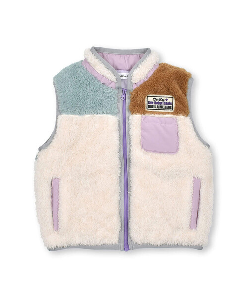 Noeil aime BeBe（ノイユエイムベベ）の「ボア配色切り替えベスト(90~130cm)（ベスト・キッズ・ベージュ系その他/グリーン系その他・110cm/90cm/100cm/120cm/130cm）」の17枚目の写真