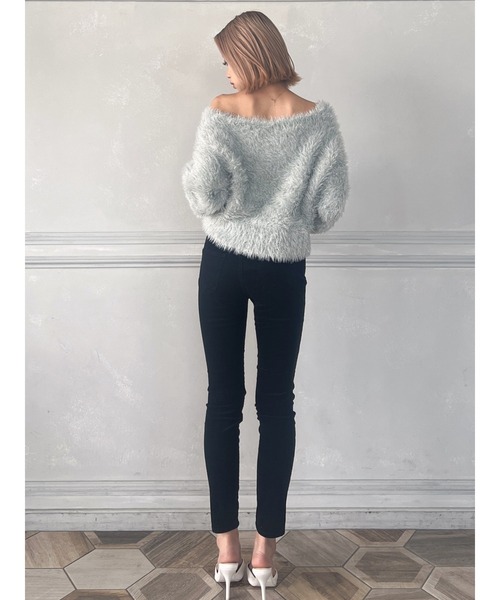 GYDA（ジェイダ）の「Ｖネックラメシャギーニットトップス（ニット/セーター・レディース・ライトグレー/ベージュ・FREE）」の16枚目の写真