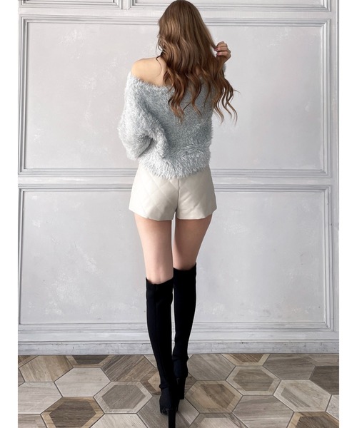 GYDA（ジェイダ）の「Ｖネックラメシャギーニットトップス（ニット/セーター・レディース・ライトグレー/ベージュ・FREE）」の18枚目の写真