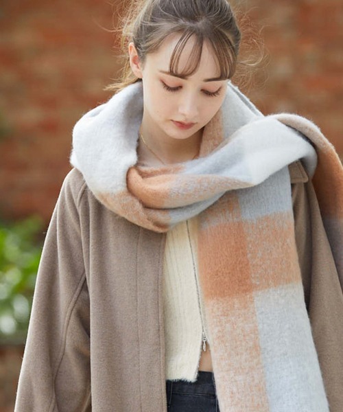 archives(アルシーヴ)の「チェックストール(ストール/ショール・レディース・オレンジ/ベージュ/グレー/グリーン・FREE)」の14枚目の写真