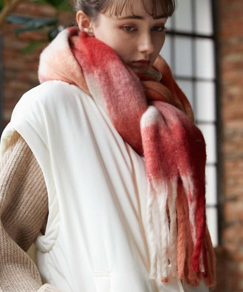 archives(アルシーヴ)の「チェックストール(ストール/ショール・レディース・オレンジ/ベージュ/グレー/グリーン・FREE)」の17枚目の写真