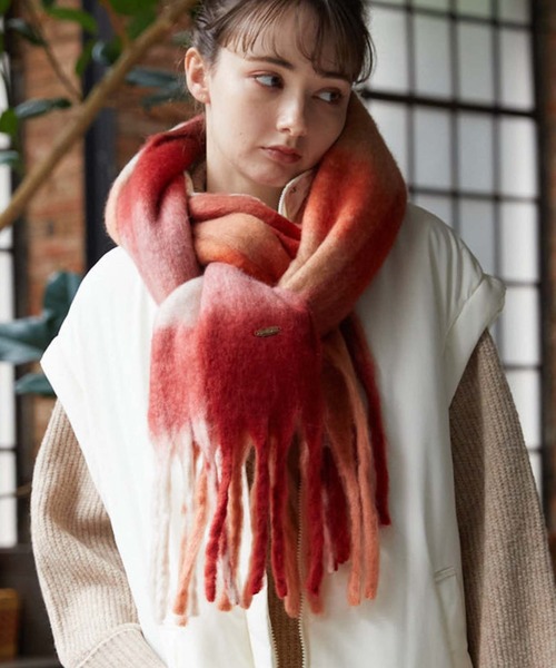 archives(アルシーヴ)の「チェックストール(ストール/ショール・レディース・オレンジ/ベージュ/グレー/グリーン・FREE)」の16枚目の写真