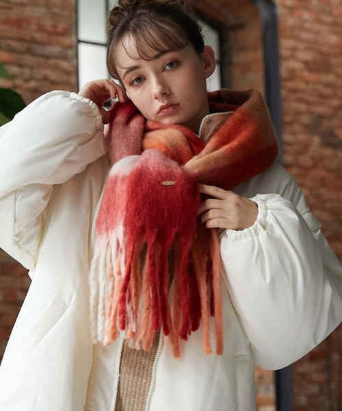 archives(アルシーヴ)の「チェックストール(ストール/ショール・レディース・オレンジ/ベージュ/グレー/グリーン・FREE)」の15枚目の写真